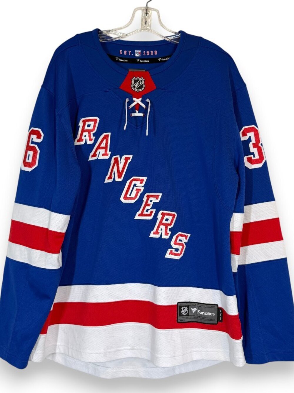 Fanatics Rangers Hockey Jersey Medium NHL Zuccarello New York Blue Red